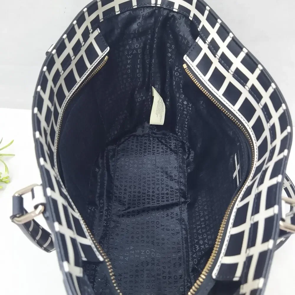 Kate Spade Dally Laurel Way Black White Double Handle Zipper Tote Bag